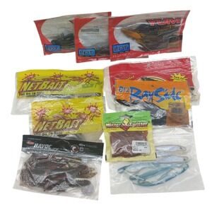 10 Pack Bass Fishing Plastics Lot, Many Brands & Sizes, Fishing Lures FAST SHIP!